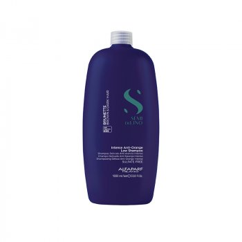 ALFAPARF - SEMI DI LINO BRUNETTE ANTI-ORANGE LOW SHAMPOO 1000 ml - Shampoo anti arancio per capelli castani