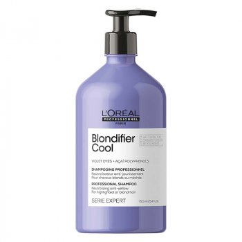L'OREAL SERIE EXPERT BLONDIFIER COOL SHAMPOO 750 ml - Shampoo per capelli biondi. Neutralizza i riflessi gialli dei capelli biondi. 