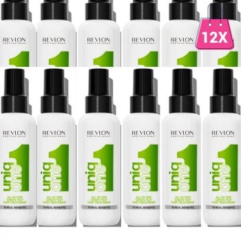 REVLON PROFESSIONAL UNIQ ONE GREEN TEA HAIR TREATMENT 150 ml - 10 Benefici in un unico Trattamento. Fragranza al te verde - MULTIPACK 12 PZ
