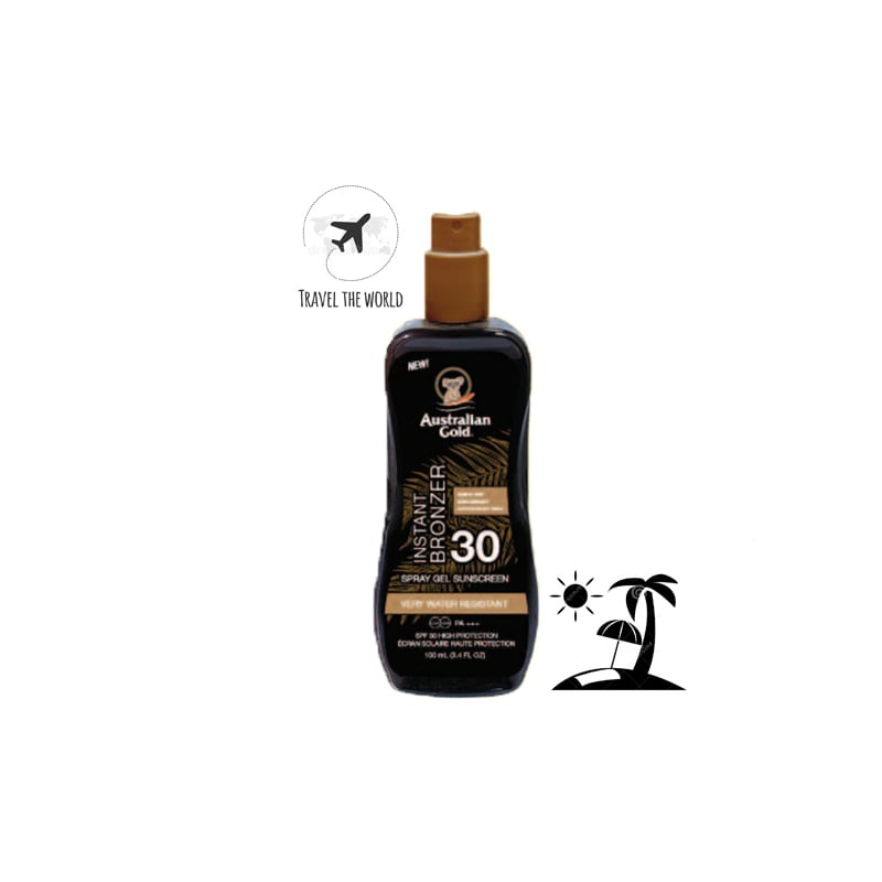 AUSTRALIAN GOLD INSTANT BRONZER SPF30 TRAVEL SIZE 100 ml / 3,38 Fl.Oz ...
